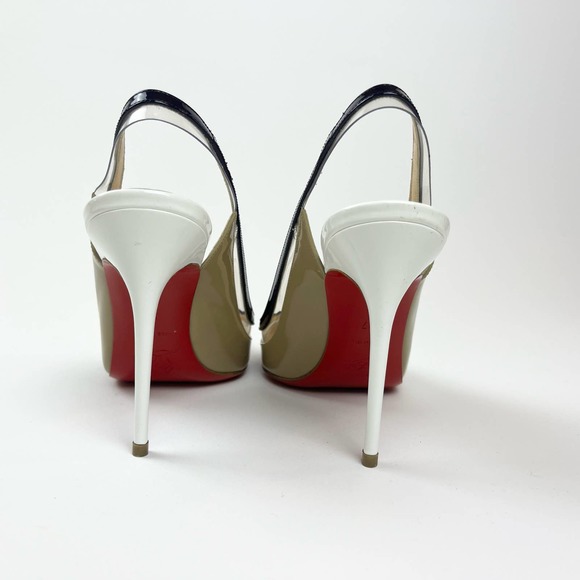 Christian Louboutin Paulina Slingback Pump PVC Nude pointed 100mm Toe 37 US 7 - Picture 6 of 13